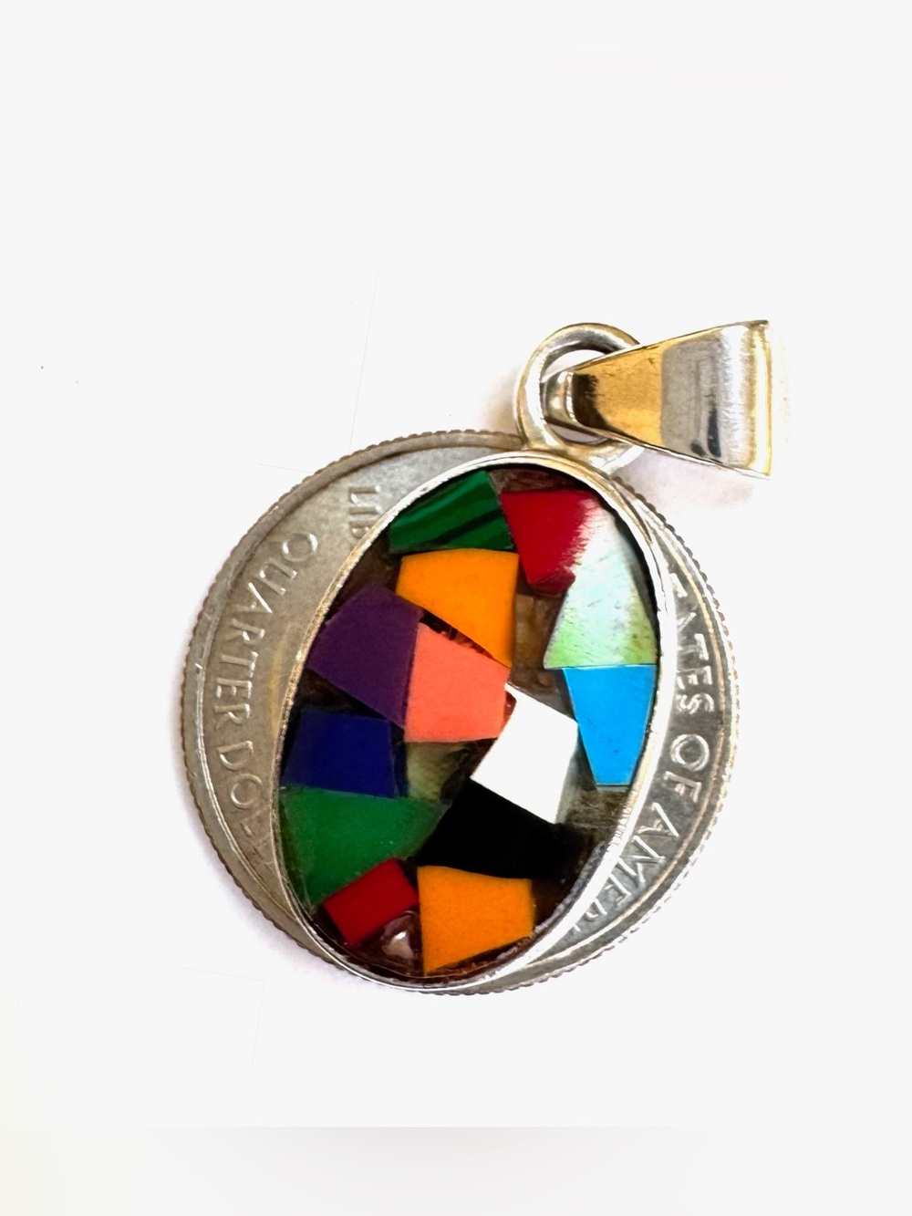 SILPADA Pendant ONLY Mosaic Sterling Silver S0741 RARE 2003-2004 - Picture 3 of 6